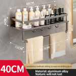 Vannitoa rack Vannitoa riiul WC-ruum Alumiiniumist ripprest Vannitoa korraldaja Riputa seinale 40cm-B hall