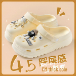 Naiste paksu tallaga libisemiskindlad suvised vabaaja rannajalatsid, kinnise ninaosaga mugavad poolsussid, 2024. aasta v&auml;ljaanne. 38/39