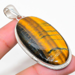 Tiger Eye Handmade 925 Sterling Silver Jewelry Pendant 2.56 s8a66