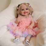Originaalse kaubam&auml;rgiga 22'' 55 cm Reborn Toddler Girl Doll Devi Pehme t&auml;isvin&uuml;&uuml;list kehaga vasts&uuml;ndinud beebide nukk elutruu poseeritav naeratav p&auml;riselu beebinukk lastele girl doll