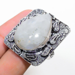 Rainbow Moonstone Handmade 925 Sterling Silver Jewelry Ring Size 10 l0v19
