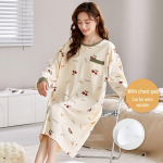 2023. aasta naiste pikkade varrukatega puuvillane &ouml;&ouml;s&auml;rk rinnapatjadega &ndash; kerged pidžaamad s&uuml;giseks, kevadeks ja talveks XXL (125-140 jin)