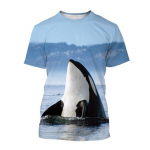 Suvine merekala vaal 3d prinditud T-s&auml;rk T&auml;nava meeste mood Harajuku vabaaja O-kaelusega T-s&auml;rk T-s&auml;rgi top riided S
