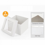 6 tk valget kinkekarpi valge kinkekarp koos aknaga pulmade kinkekarbiga Tugev ja vastupidav suur kinkekarp pulma-aastap&auml;eva peoks 6pcs 25.4x25.4x20.3cm