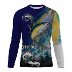 Kalastusmustriga 3D-tr&uuml;kiga suvine meeste/naiste kaelusega T-s&auml;rk vabaaja pikkade varrukatega &uuml;lisuure moekvaliteediga trendi pullover S