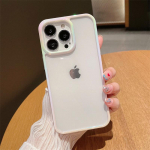 Luksuslik INS pimestav Rediation Frame Macaroon Color l&auml;bipaistev telefoni&uuml;mbris iPhone 15 14 11 12 13 Pro Max Plus tagakaas iPhone 16 Pro Max valge