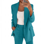 Naiste vabaaja pikkade varrukatega &uuml;hev&auml;rviline rev&auml;&auml;riga kardigan &uuml;likond jakk p&uuml;kste &uuml;likond L sinine