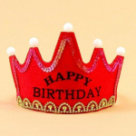 LED &otilde;nne s&uuml;nnip&auml;evapeo kroonim&uuml;ts Valgustatud peakate Kuningas printsess prints Baby Shower poiss, t&uuml;druk, laste kaunistustarbed punane