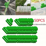 50 tk Kasvuhoone Klambrid Klipsid Aia Tugiraam Taimede Tugikepid Varjualuse Kile Ridade Kate Varjutusv&otilde;rk Tunneli Kaare Klamber 50pcs roheline