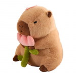 Capybara pl&uuml;&uuml;sis m&auml;nguasja simulatsioon Capibara Cosplay &Uuml;kssarvik Dinosaurus Kleit Boba Leib Puuvili Toit Dekoratsioon Linnud Mullidega t&auml;idetud loomad 30cm roosa