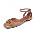 2025 uus kandilise ninaga pehmest nahast Korea versioon mitmek&uuml;lgne &uuml;he s&otilde;naga paksu kontsaga naiste kingad suvine kotipeaga madala tallaga naiste sandaalid 34