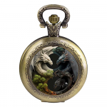 Vanaaegne Retro Antiik Draakon Hiina Yinyang Kvartskell Unisex Meestele Naistele Taskukell Kvartskett Ripatskell Kett Klassikaline Numbrilaud Ehted Kingitus x1