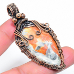 Malinga Jasper Handmade Copper Wire Wrap Jewelry Pendant 2.68 t7o37