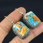 Spiny Oyster Handmade 925 Sterling Silver Gift Jewelry Earring 2 z2k95
