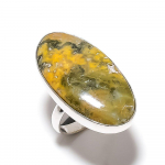 Bumblebee Jasper Handmade 925 Sterling Silver Jewelry Ring Size 10 e3y79