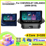Android-autoraadio Chevrolet ORLANDO jaoks (2009-2018) 2 DIN-i Multimeediapleier 4G WIFI GPS Carplay Peaseade Auto Stereo 4 core 2GB+32GB CP