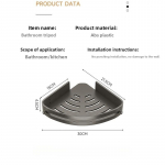1/2TK tualett vannituba kolmnurkne riiul tualett tualett riiul l&ouml;&ouml;givaba seinale paigaldatav seinavanni hoiuriiul 1PCS must