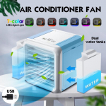 Mini kaasaskantav konditsioneer 7 v&auml;rvi valgusega, jahutav niisutaja, puhastaja, USB laua&otilde;hujahuti ventilaator 2 veepaagiga, kodu uus