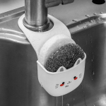 Armas Kass Silikoonist Kraanile Riputatavad Korvid, K&ouml;&ouml;gi Valamu Caddy Korraldaja, Armas N&otilde;udepesu&scaron;vammide ja K&uuml;&uuml;rimisk&auml;snade &Auml;ravoolu Hoiuriiul, Sobib Enamikele Segistitele 1PCS