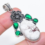 Natural Wild Horse, Diopside 925 Sterling Silver Jewelry Pendant 2.36 e3d99