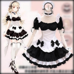 Must Valge &Scaron;okolaadi Neiu Kost&uuml;&uuml;mid Vibu Neiu Seelik T&uuml;drukud Naised Anime Cosplay Kost&uuml;&uuml;m Kelneripidude Kost&uuml;&uuml;mid S must
