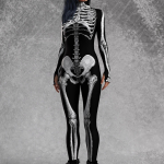 Unisex k&uuml;berpunk 3D digitaalne printimine Halloweeni peo rollim&auml;nguriietus Naiste meeste cosplay kost&uuml;&uuml;m karnevali kombinesoon L gray