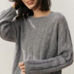 Qinghe 100% puhas ka&scaron;miir naiste kampsun - &Uuml;lipehme luksuslik talvine pullover XL kadetthall v&auml;rv