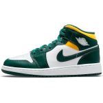 Air Jordan 1 Mid GS Sonics Laste tossud Valge Noble-Green Pollen 554725-371 40 white