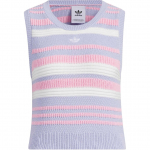 Adidas Originals Triibuline Kootud Top Logoga Tikandiga Naiste Topid Helelilla JI7053 M