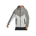 Nike Sportswear Tech Fleece Windrunner Mugav t&auml;ispika lukuga pikkade varrukatega jakk Meeste jakid Light-Iron-Ore Cool-Grey Black FB7922-014 M