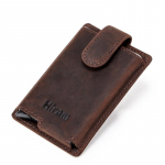 Must Ingel FRID Vintaaž Hullu Hobuse Nahast Automaatne Kaardihoidja Pandlaga - Ehtsast Nahast Rahakott. pruun