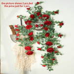 Kunstlikud kallid roosid viinapuu siidist lilled rotangist kohvik Dekoratiivne simulatsioon roositaim v&otilde;ltslillede viinapuud baari kaunistus