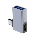 Micro USB to USB Adapter with 90-Degree Angled Extension Adapter with OTG Function & External Power Port Stable Current Power Adapter