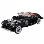1/18 Benz Retroauto 500K Sulamist Autopilt, Simuleeritud Heli ja Valgusega Vintage Auto Laste M&auml;nguasjad, Poiste Kingitus Kogumisobjektid must