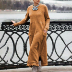 S&uuml;gis Vaba Suur Suurus Kootud Pitsfliisist Dressipluuskleit 5XL oranž