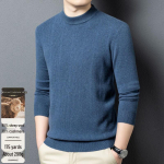 Men's Warm 90% Wool Cashmere Blend Half-Collar Sweater 3XL