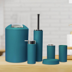 6 Pieces Bathroom Accessories Set Supplies Easy to Clean Home Apartment Use Soap Dish Dark Green blue