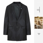 TRiES Men's Mid-Length Wool Blend Overcoat 3XL