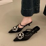 Suvised naiste kiilsandaalid Premium ortopeedilised avatud varbaga sandaalid Vintage libisemiskindlad nahast vabaaja rahvusstiilis kingad naistele 42 must