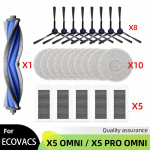 Sobib Ecovacs Debot X5 OMNI / X5 PRO OMNI / X5 PRO tolmuimeja osadele: peamine rullik, k&uuml;ljepintsel, tolmukott, filter, mopplapp, tarvikud