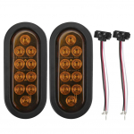 KIMISS 2tk 10 LED k&uuml;ljem&auml;rgistustuled 6-tollised ovaalsed IP67 veekindlad tagatuled veoauto haagisele (Merevaik) default oranž