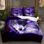 3D loomade voodipesukomplekt poistele Teismeliste toa Pehme suletekikott AU140 * 210 t&auml;issuuruses voodikate &uuml;he-/kahekohaline Wolf Prinditud tekikate Baby 100x135cm gray