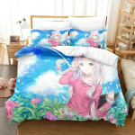 Anime Izumi Sagiri Eromanga Sensei Voodipesukomplekt Tekikott Voodikomplekt Tekikott Padjap&uuml;&uuml;r Tekk king Queen Suurus Poisid T&auml;iskasvanud 70x133cm 2pcs