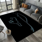 3D F-Ford Mustang v&otilde;idus&otilde;iduauto mootorratta vaip elutuppa, magamistuppa, kodu diivani kaunistamiseks, lasteala vaip libisemiskindel p&otilde;randamatt 60*90cm