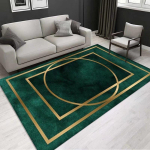 Luksuslikud kaasaegsed geomeetrilised elutoa vaibad Kodu kaunistus Kuldrohelised vaibad magamistuppa Pestav kohev suur ala matt voodi k&otilde;rvale 140*200cm