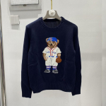 Naiste jacquard-villasegu kampsun tikitud koomiksikaru disainiga L