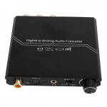 192KHz digitaal-analoog helimuundur helitugevuse reguleerimisega Digitaalne optiline koaksiaal-analoog stereo RCA 3,5 mm pistikupesaks