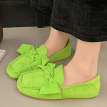 Moodsad kevadised madalad kingad Naiste Mokassiinid Kingad Moodne Vibu Vabaaja Kingad Kleit Lolita Elegantne Naiste Kingad 2025 Trend Jalutamiseks Naiste Zapatillas 35 roheline