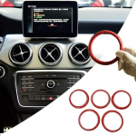 Red Carbon fiber style Air Condition Air Vent Outlet Ring Cover Trim Decor for Mercedes Benz GLA X156 CLA C117 class ( not A B ) Red Carbon fiber ABS