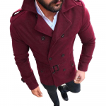 Meeste mood Slim Fit pikkade varrukatega &uuml;likond Top jakid Trench mantel Mehed s&uuml;gistalv XL veinipunane v&auml;rv